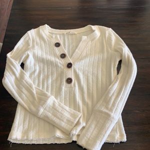 Free people Henley sweater, cream color